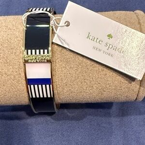 kate spade Striped Enamel Bangle with Blue Accent and Gold Trim